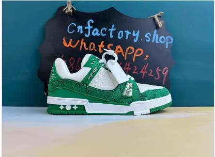 Lv  Trainer Green Monogram Denim White - KakoBuy Spreadsheet