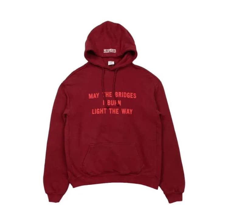 Vetements May The Bridges I Burn Hoodie - KakoBuy Spreadsheet