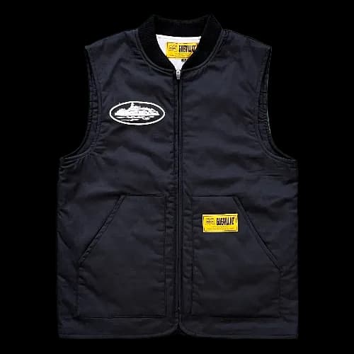 Corteiz Vest Guerillaz Quilted bLACK - KakoBuy Spreadsheet