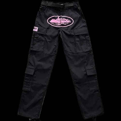 corteiz pants cargo black - pink logo - KakoBuy Spreadsheet
