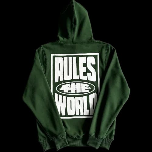 corteiz hoodie rules the world green