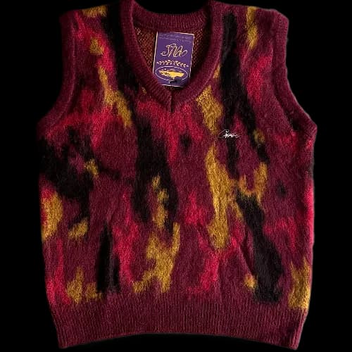 corteiz gilet Mohair Knit Red Yellow Black Camo - KakoBuy Spreadsheet