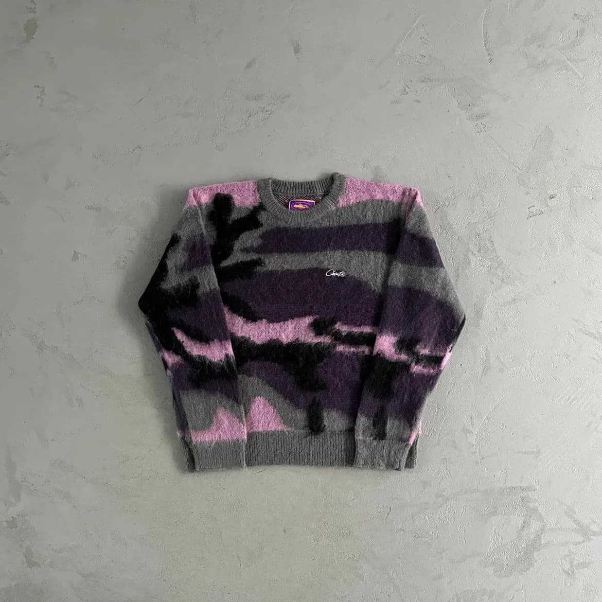CORTEIZ CREWNECK MOHAIR PURPLE CAMO KNITTED - KakoBuy Spreadsheet