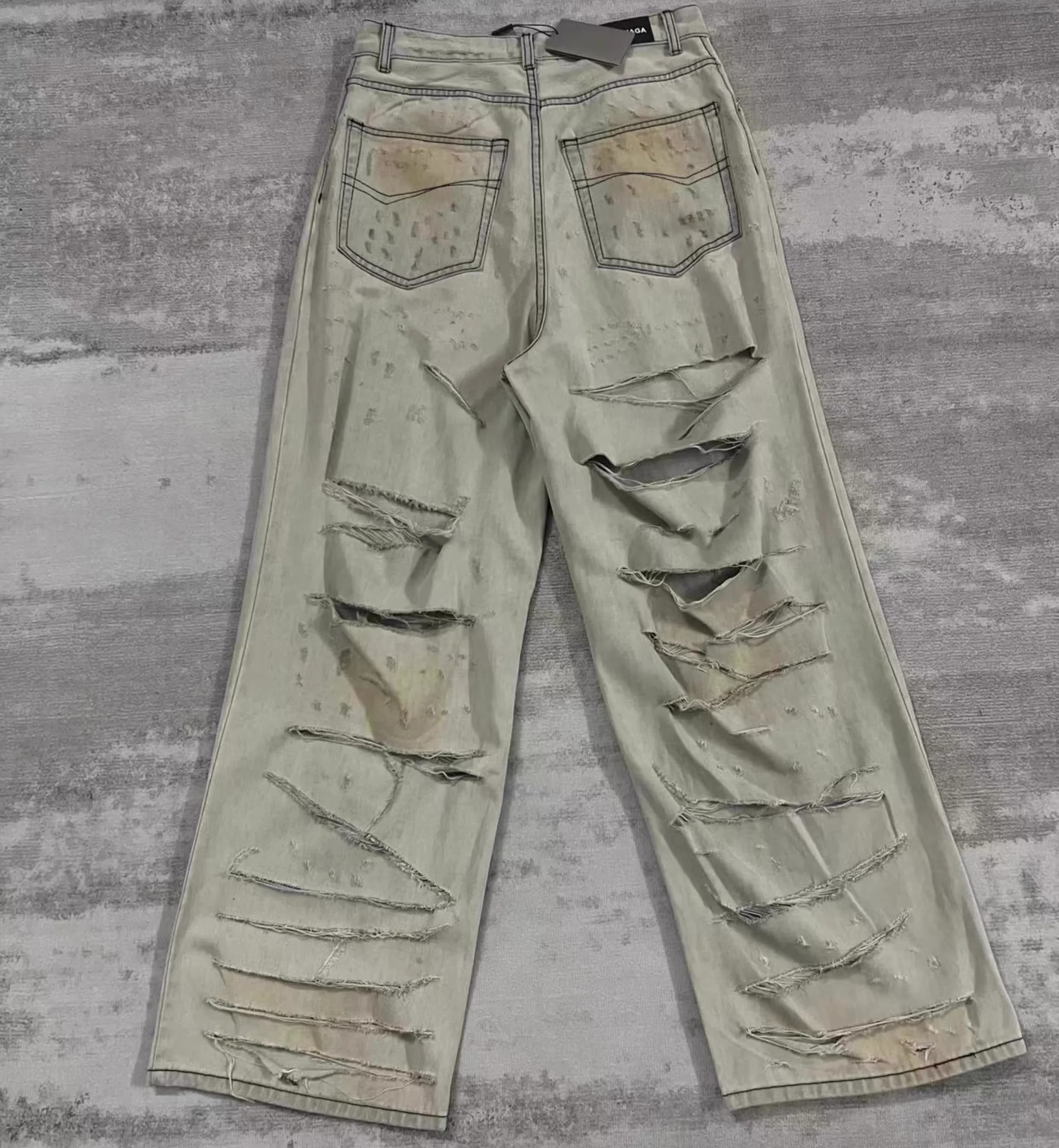 Balenciaga White Cheetah Scratch Jeans - KakoBuy Spreadsheet