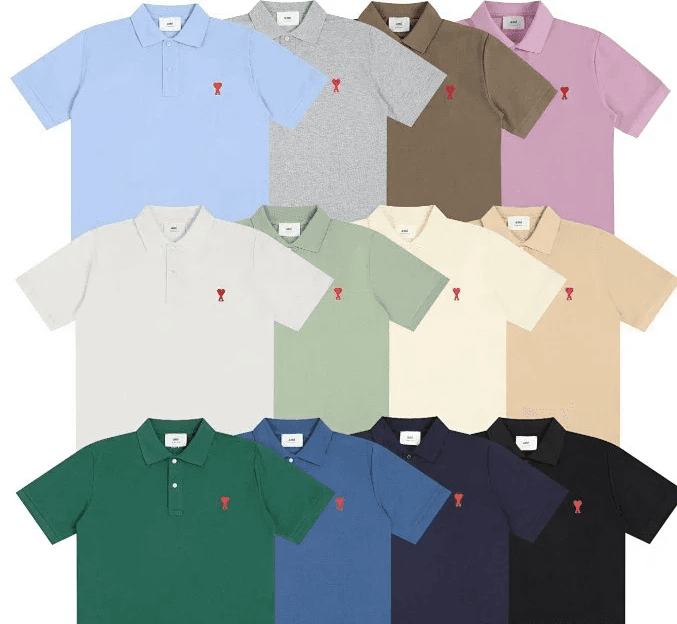 Ami-Style Heart Logo Polo
