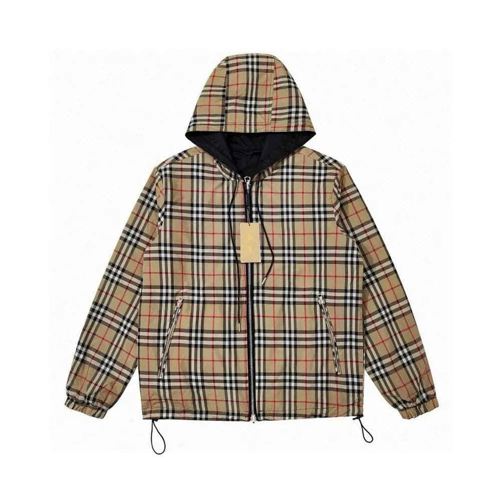 Burberry-Style Check Reversible Jacket