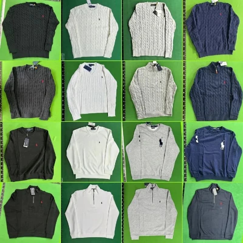 Polo-Style Cable Knit Sweater Collection