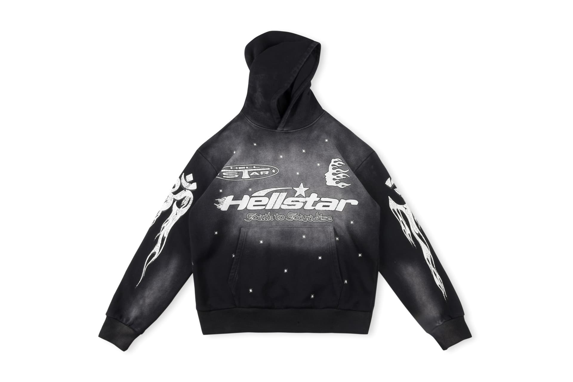 Pure cotton coat European and American style big talker retro distressed hell XINGX printed flame KIRIN arm hoodie sweater - KakoBuy Spreadsheet