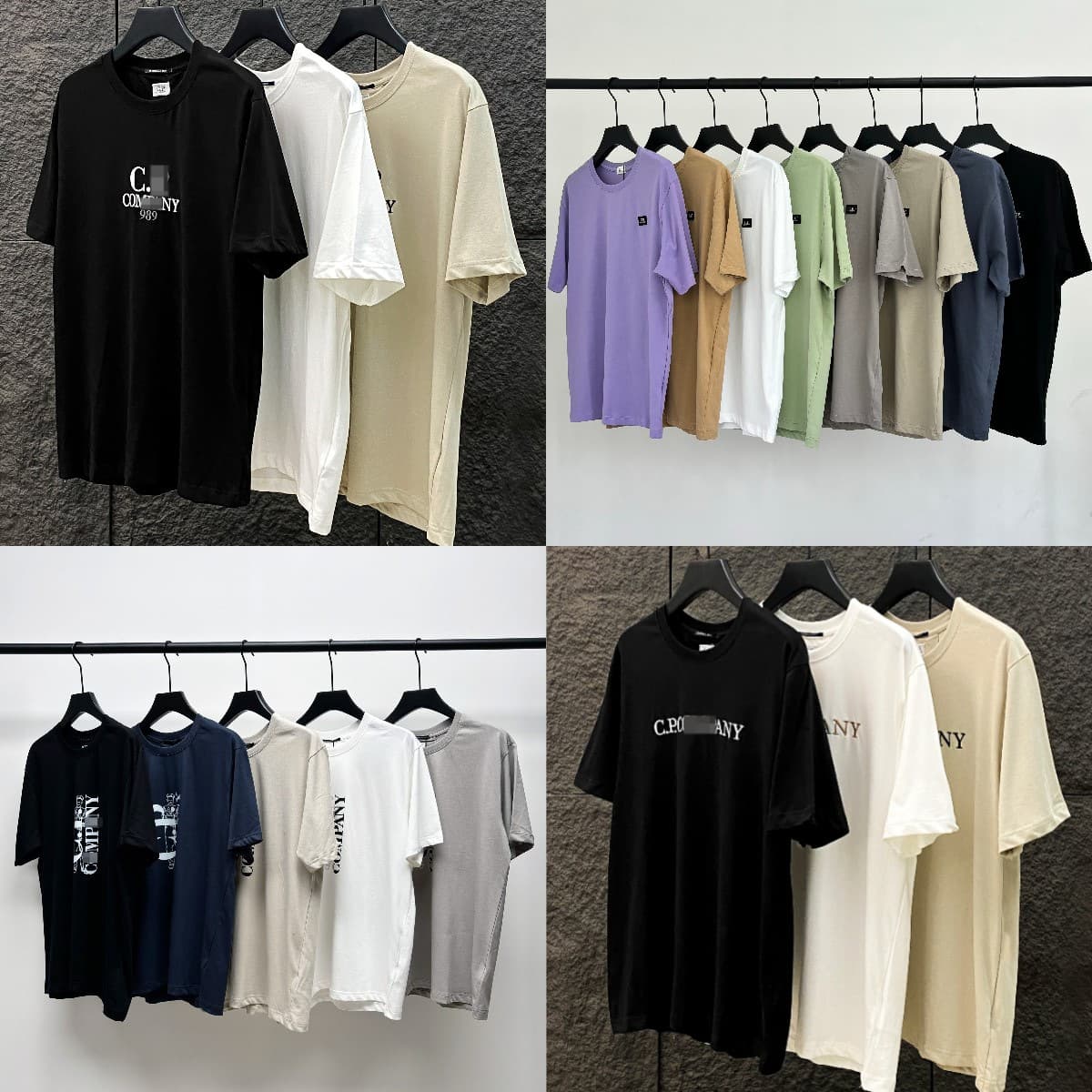 CP foreign trade men's fashion brand pure cotton embroidery casual round neck short-sleeved T-shirt handsome simple casual outdoor sports