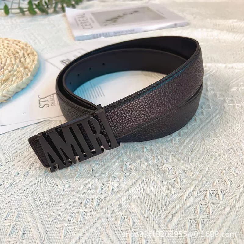 Belt Men's Amini letter smooth buckle lychee pattern men's business casual all-Match belt cross-border live wholesale - KakoBuy Spreadsheet