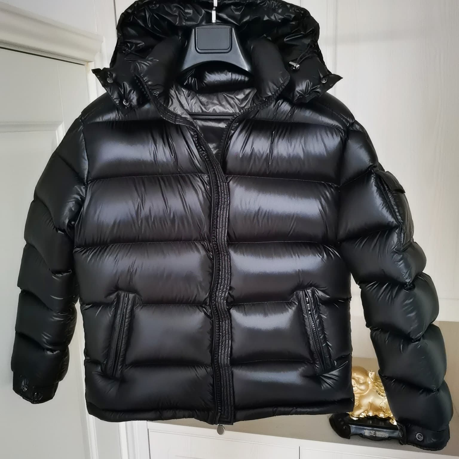 M Mengjia simple men's casual down jacket couple's black down jacket face