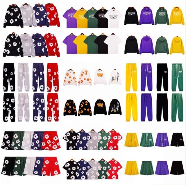 European and American street fashion sweatshirt hip-hop kapok print suit high street loose hooded sweatshirt casual sweatpants