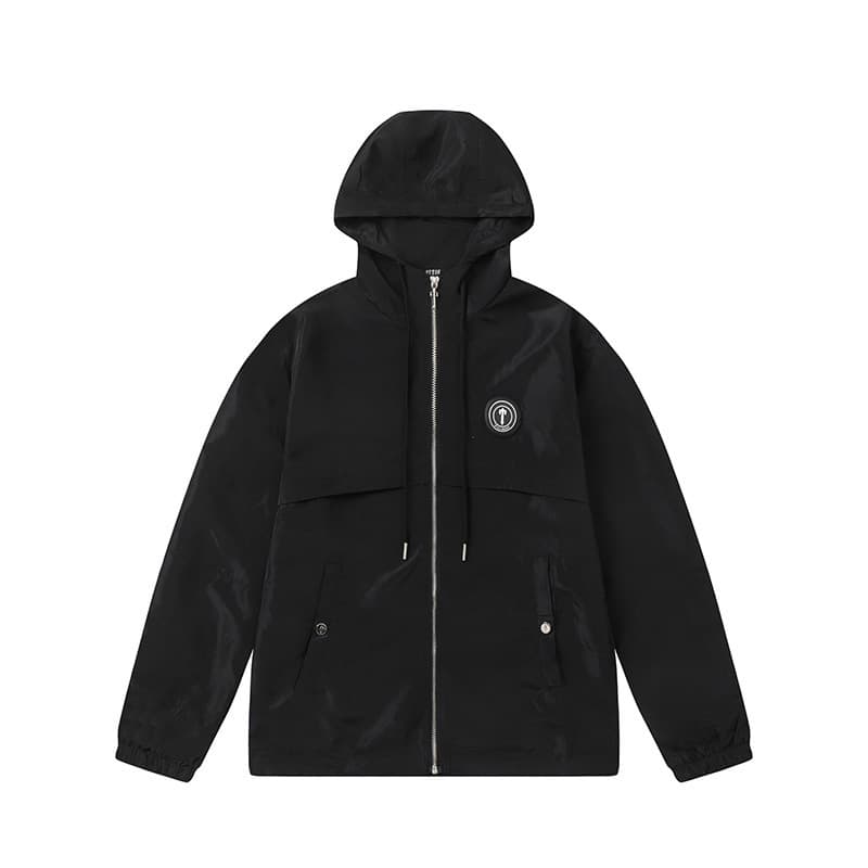 Trapstar European and American street fashion brand black embroidered letters men's jacket loose casual high street zipper windbreaker - KakoBuy Spreadsheet