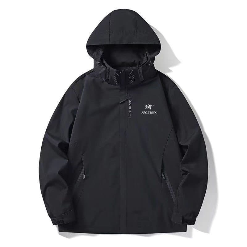 Jacket single layer hooded solid color waterproof unisex thin single-shoulder windproof jacket three-proof mountaineering clothing printing - KakoBuy Spreadsheet