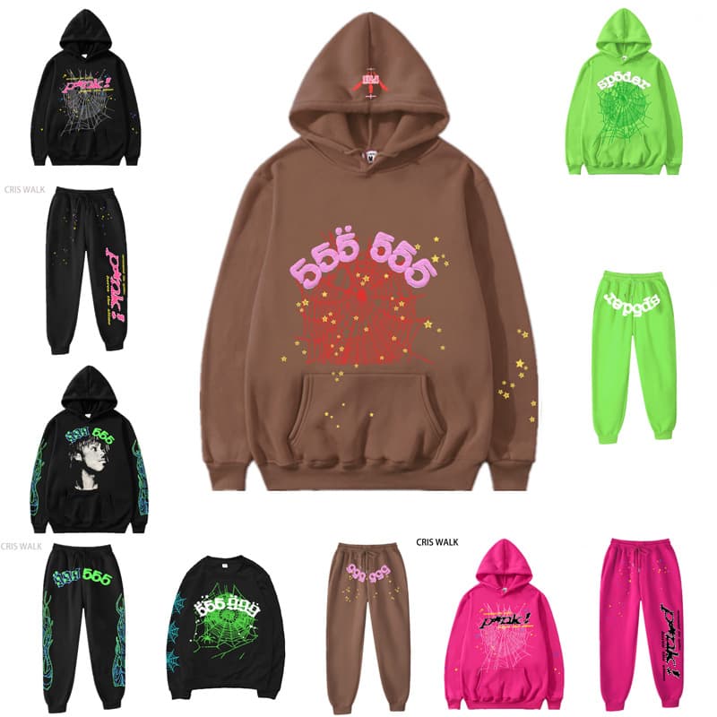 Cross-border European and American hip-hop singer letter 555555 printed couple sweatshirts men and women hoodies sweatshirts wholesale