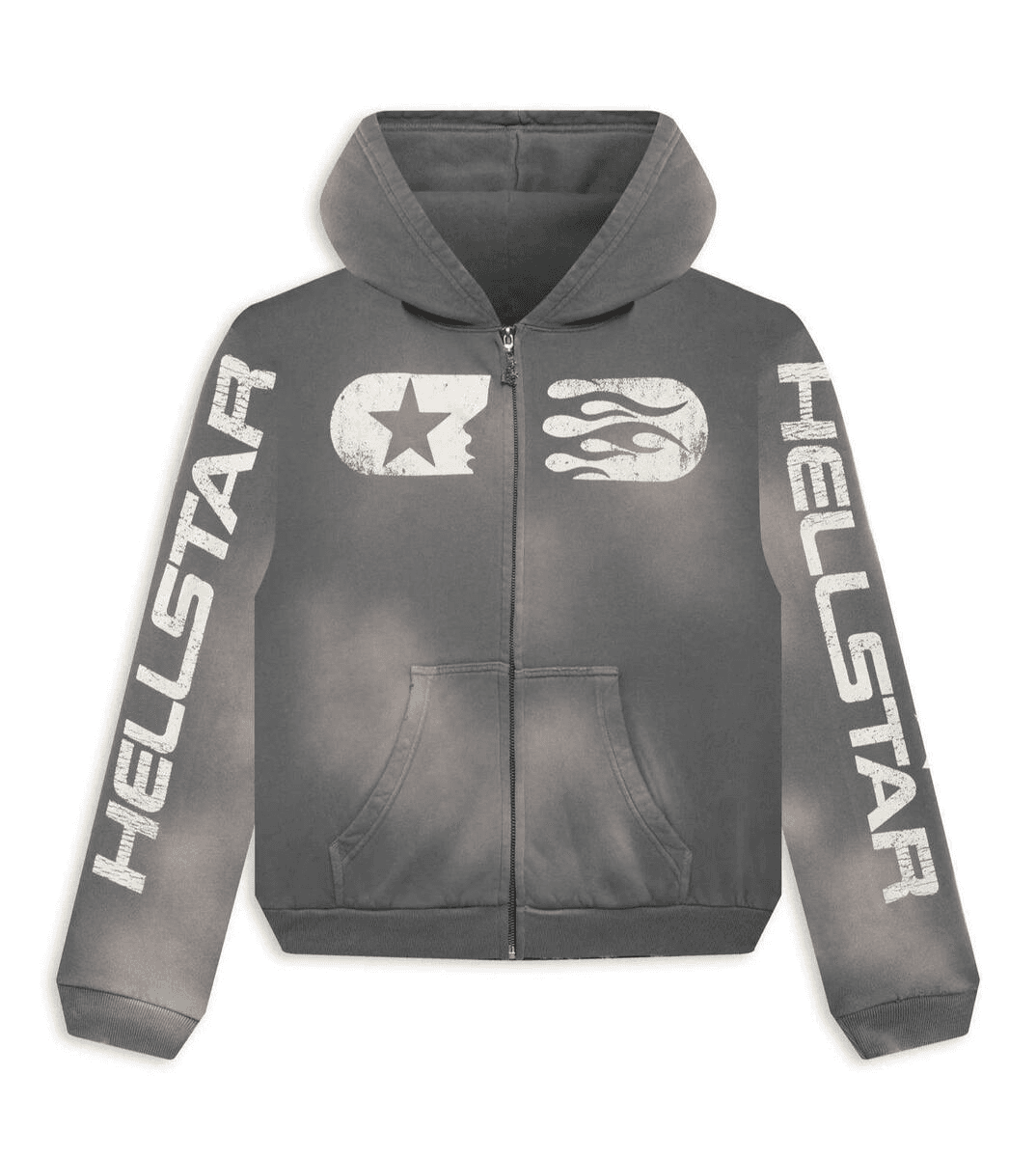 Hellstar Studios Zip Hoodie Gray