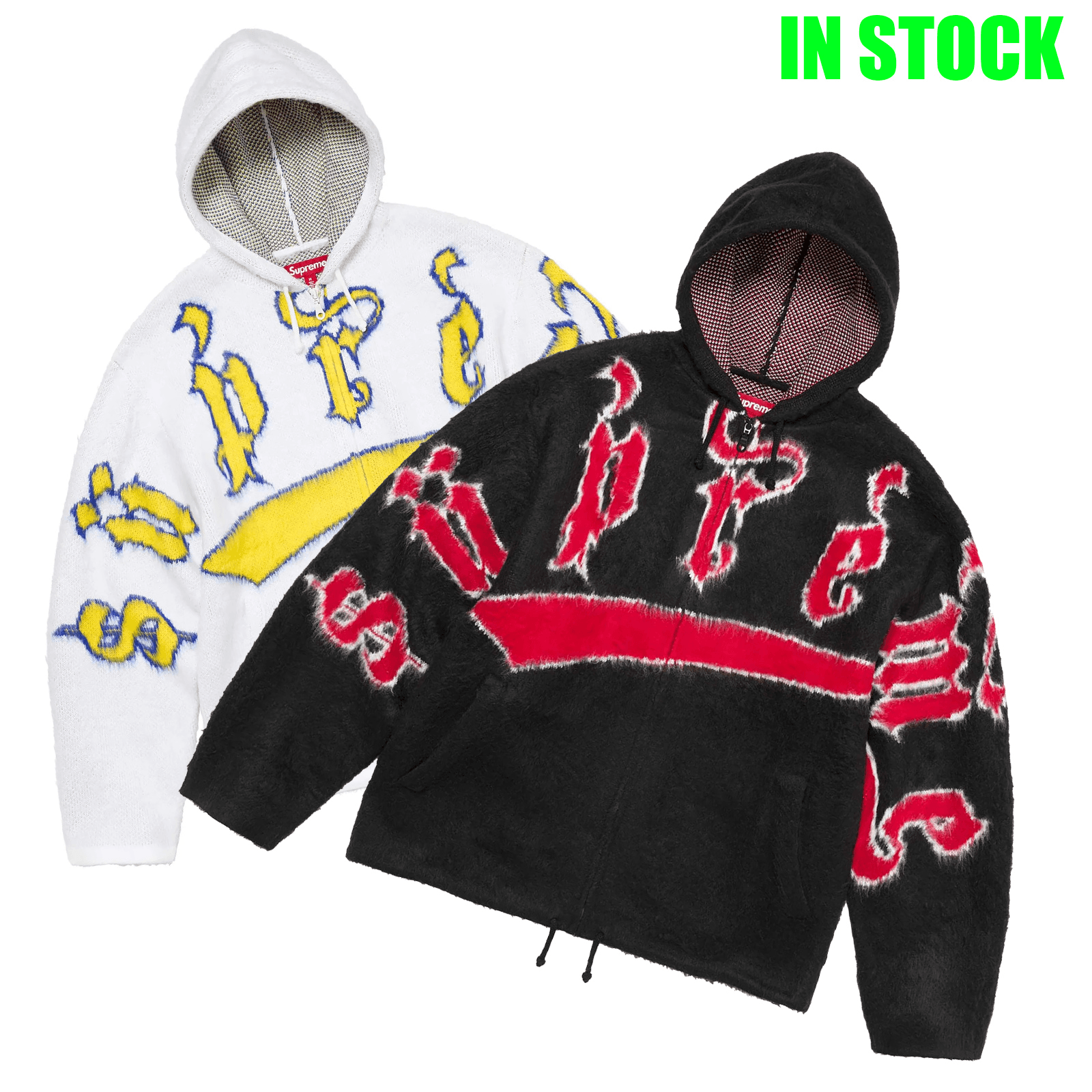 Supreme Accent Brushed Zip Up Hooded Sweater - KakoBuy Spreadsheet