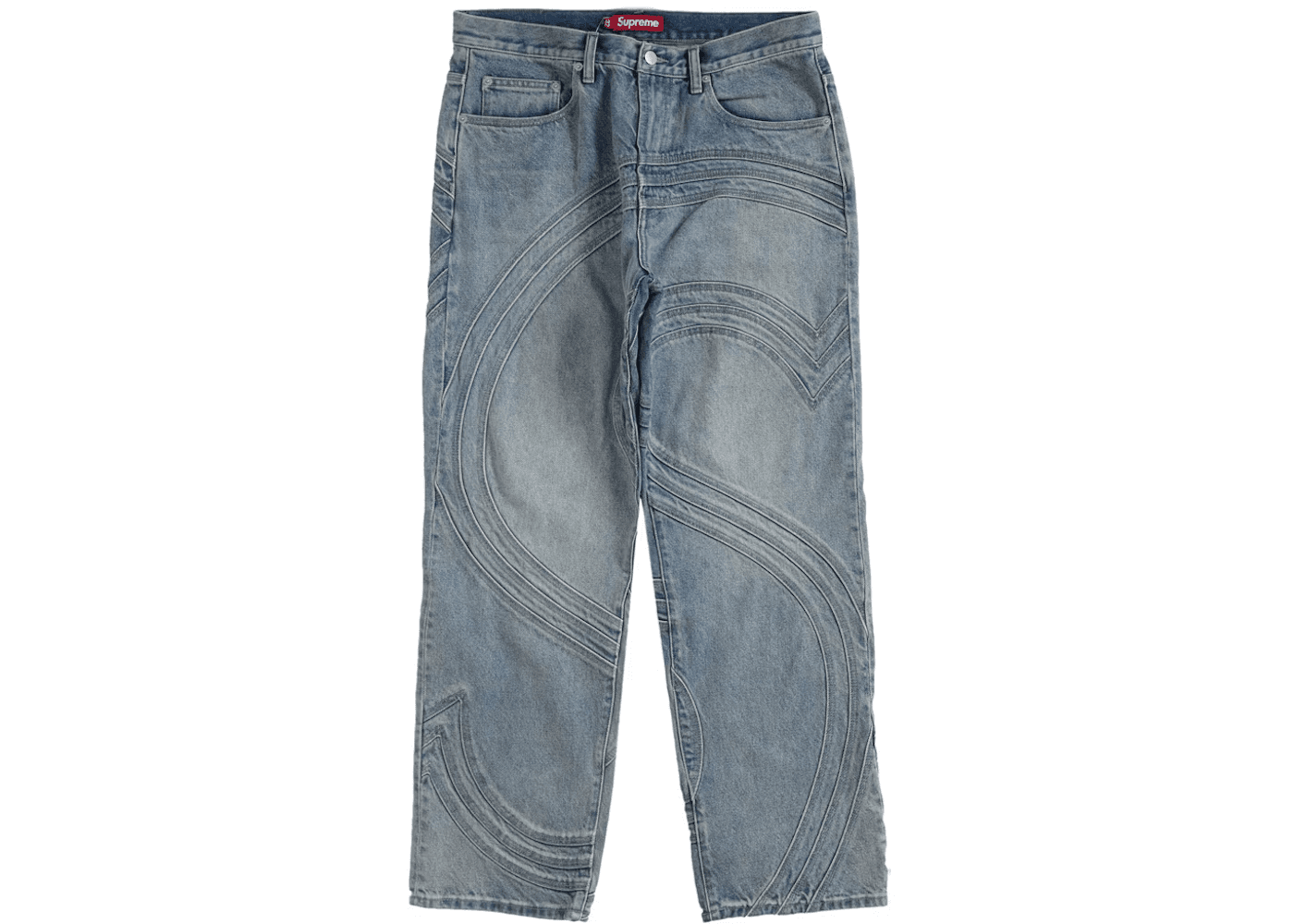 Supreme S Logo Loose Fit Jean Washed Blue - KakoBuy Spreadsheet