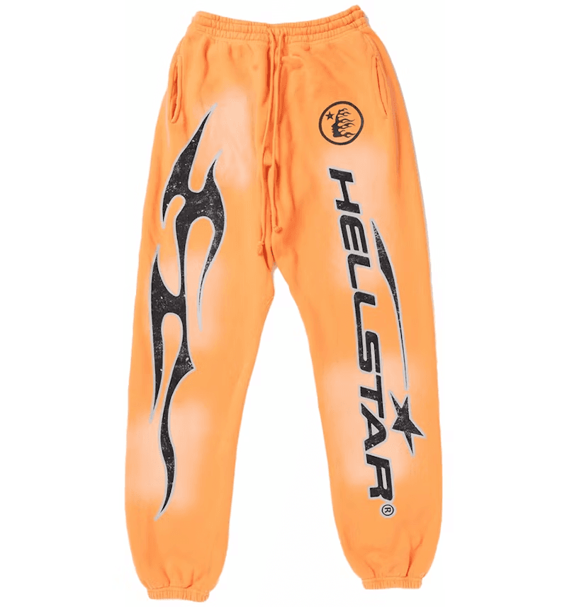 Hellstar Fire Orange Closed Elastic Bottom Sweatpants Orange Dye - KakoBuy Spreadsheet