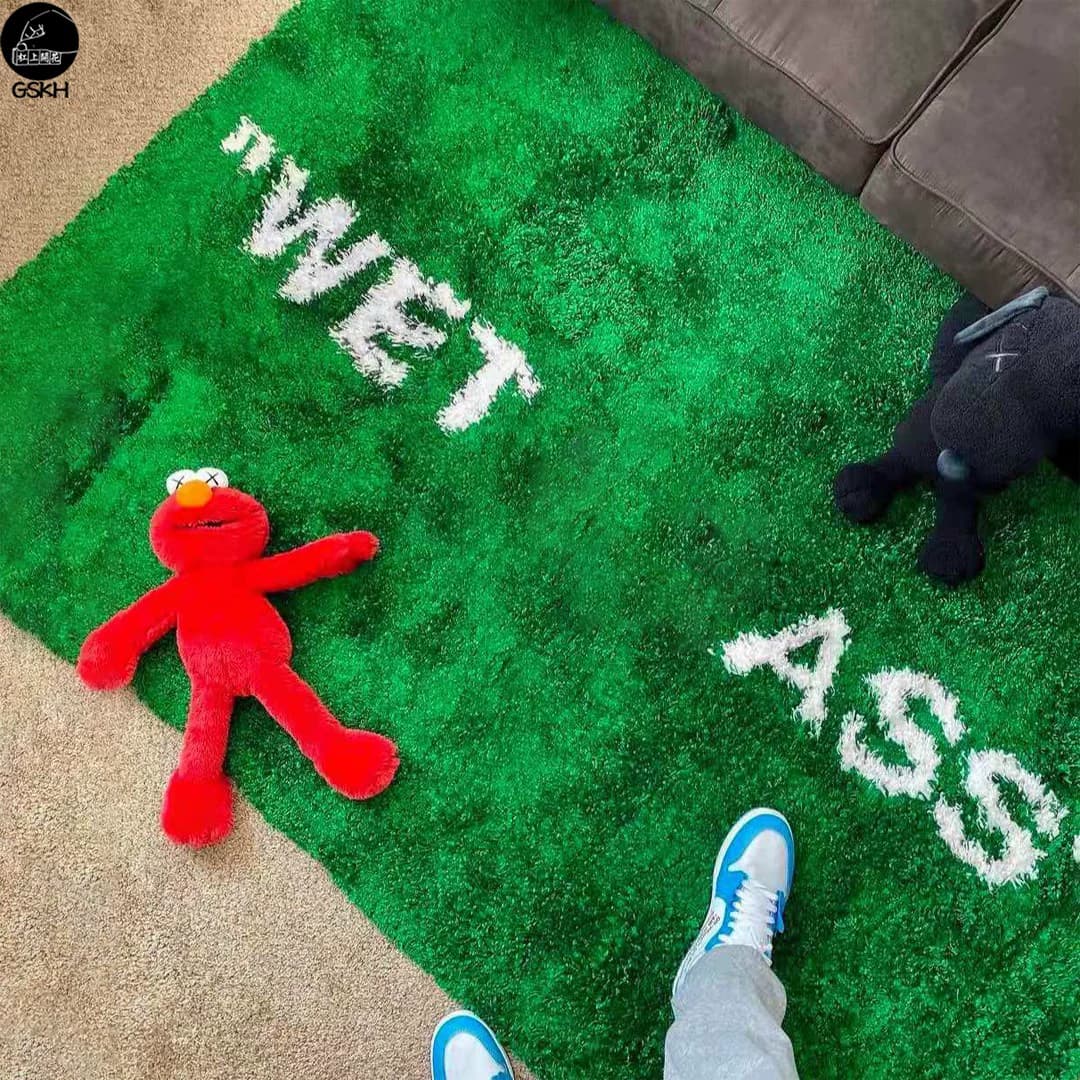 Wet Grass GRASS WET Joint Green Grass Carpet Trendy Brand Long Plush Furniture Fashion Living Room Decoration European Style Ins Style - KakoBuy Spreadsheet