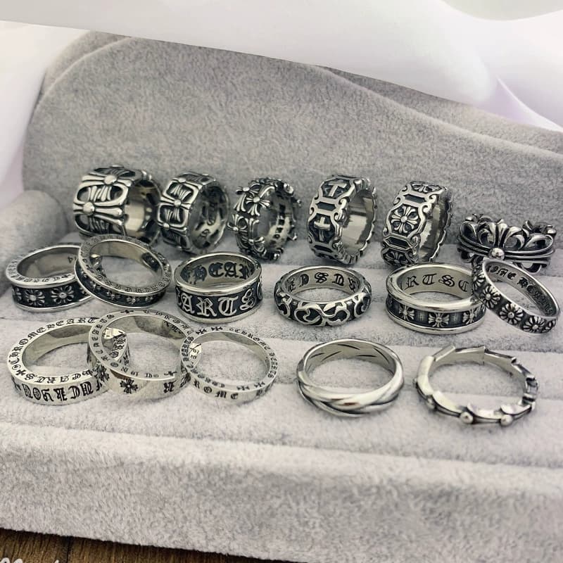 Fashion brand cross ring for men and women, internet celebrity, light luxury, original niche design, personality, high-end, retro couple ring