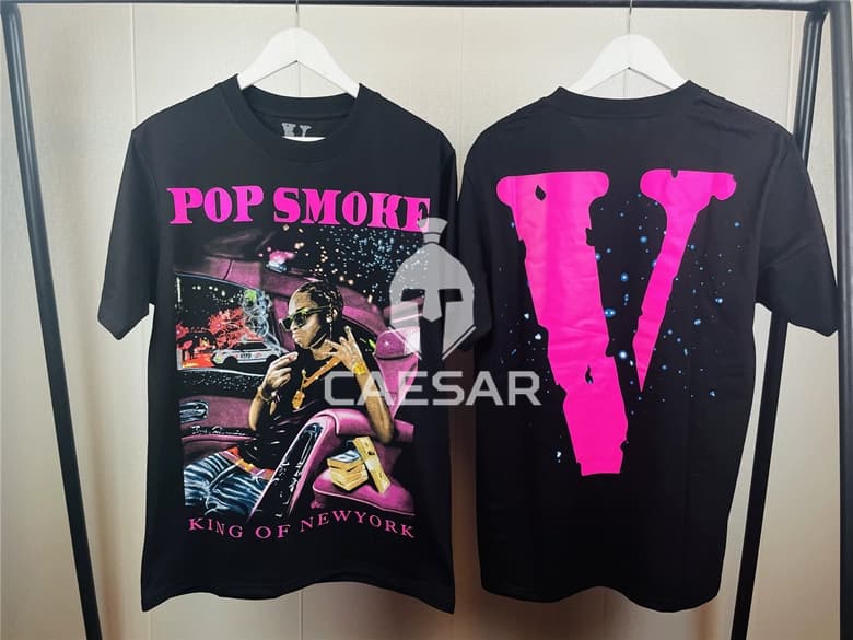 现货VLONE x POP SMOKE联名KING OF NY纽约之王粉色大V短袖TEE - KakoBuy Spreadsheet