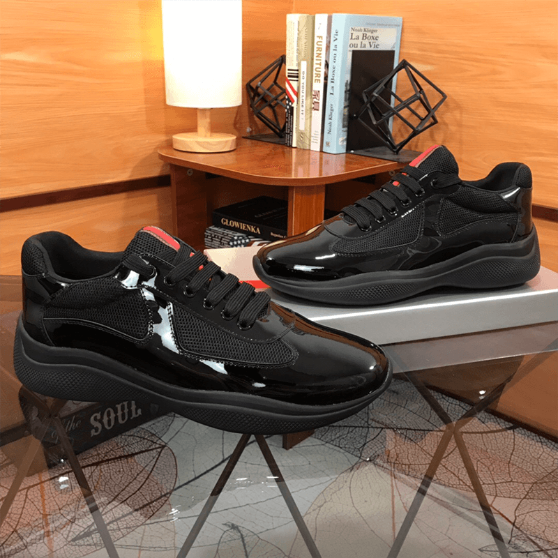 Bright patent leather mesh breathable casual shoes comfortable leather men's shoes 2022 spring all-matching sports stylish sneaker home - KakoBuy Spreadsheet