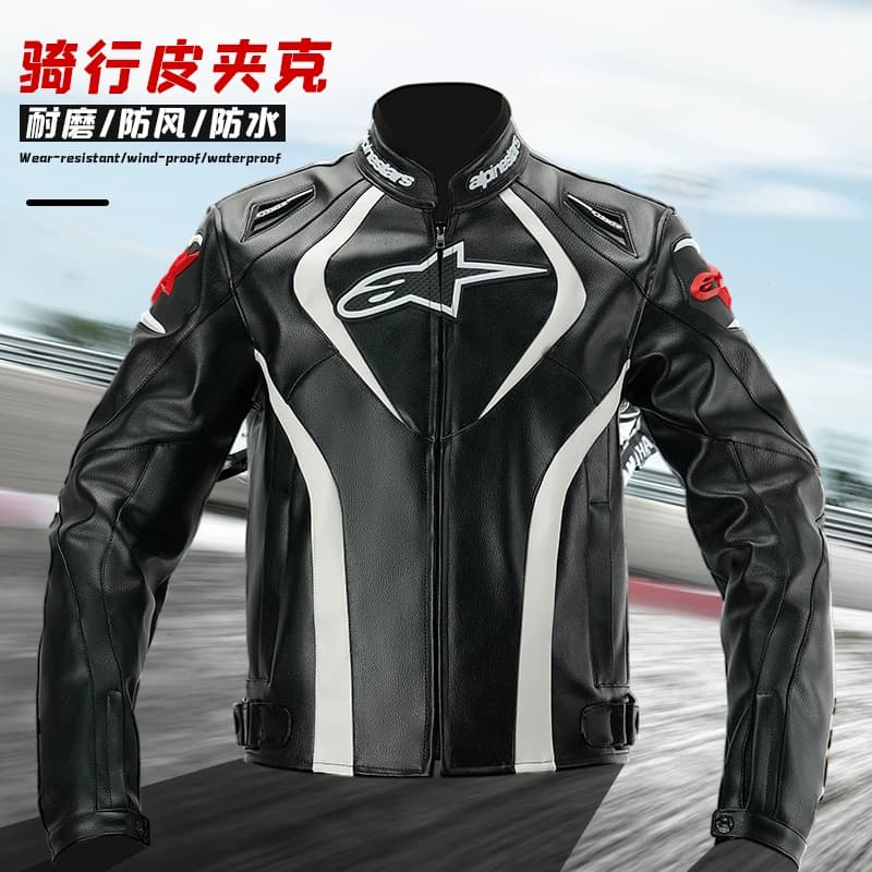 Motorcycle riding suit racing suit windproof motorcycle suit leather jacket four seasons waterproof and anti-fall motorcycle travel rider suit men