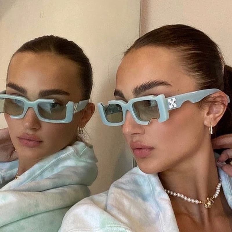 Small frame notch sunglasses for women UV protection 2021 new style fashion European and American celebrity square frame sunglasses for women trendy personality - KakoBuy Spreadsheet