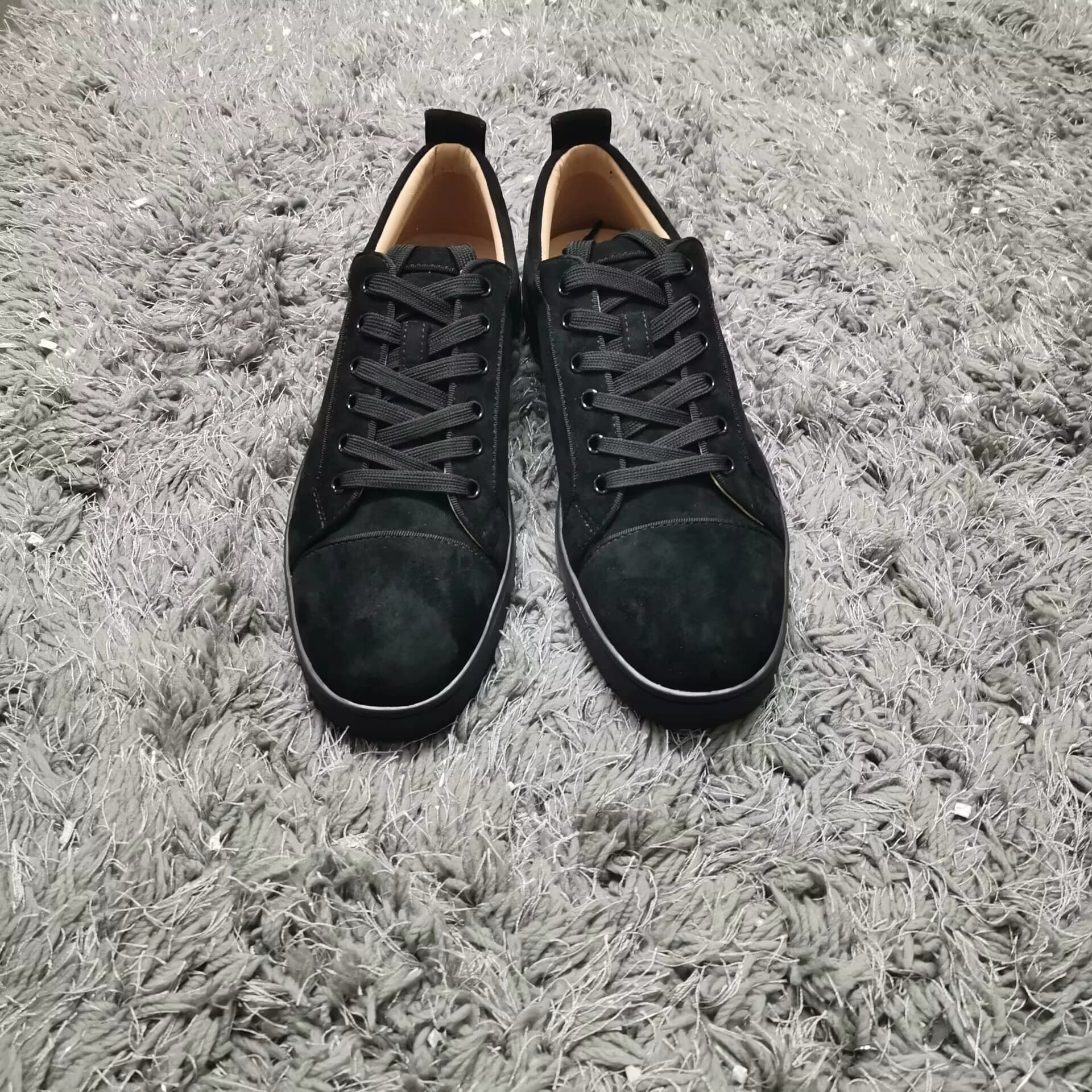 European and American trendy men's shoes CL low-top shoes casual sneakers lace-up youth trendy CL men's shoes solid color glossy red bottom shoes - KakoBuy Spreadsheet