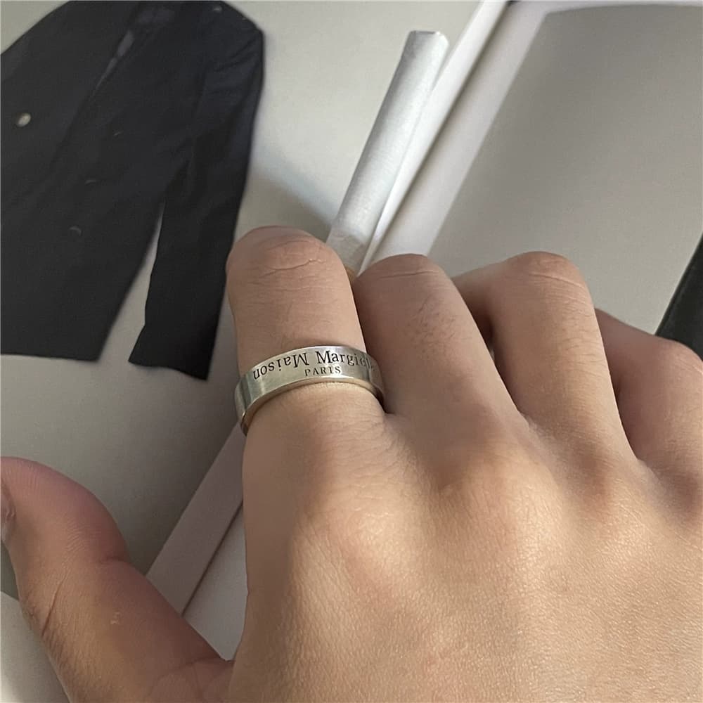 Margiela style inverted letters Margiela ring original ins ring fashion high street couple ring