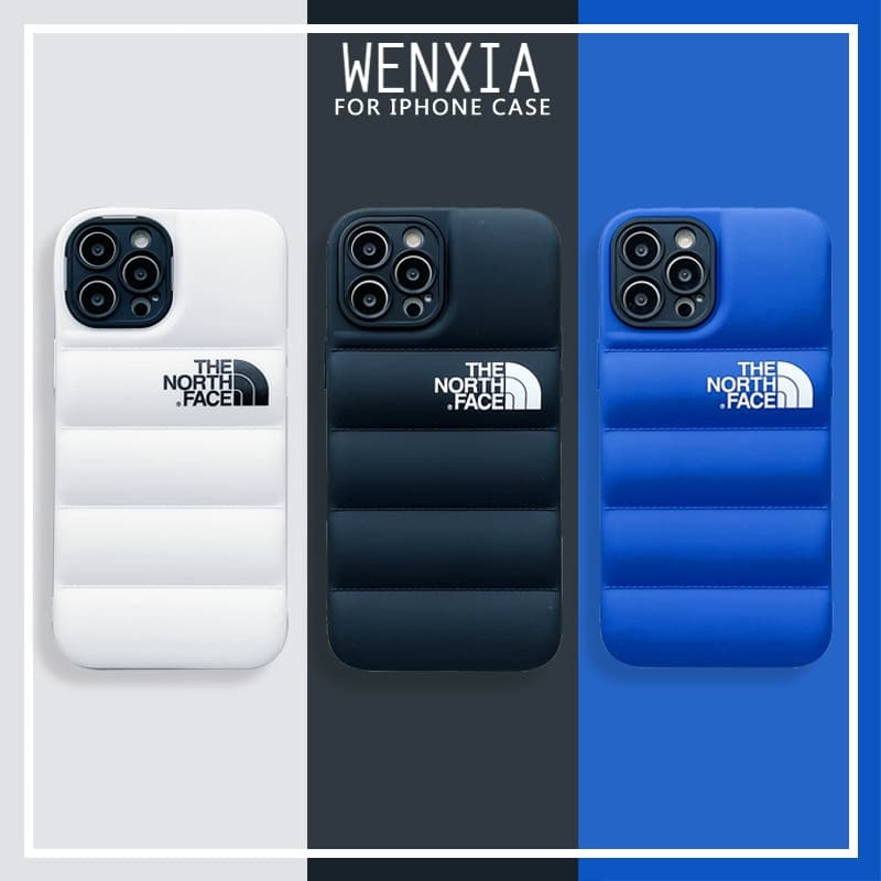 简约潮牌北面羽绒服造型适用苹果15手机壳14新款iPhone13情侣12ProMax硅胶11全包8plus创意XR个性7P男女XSMAX