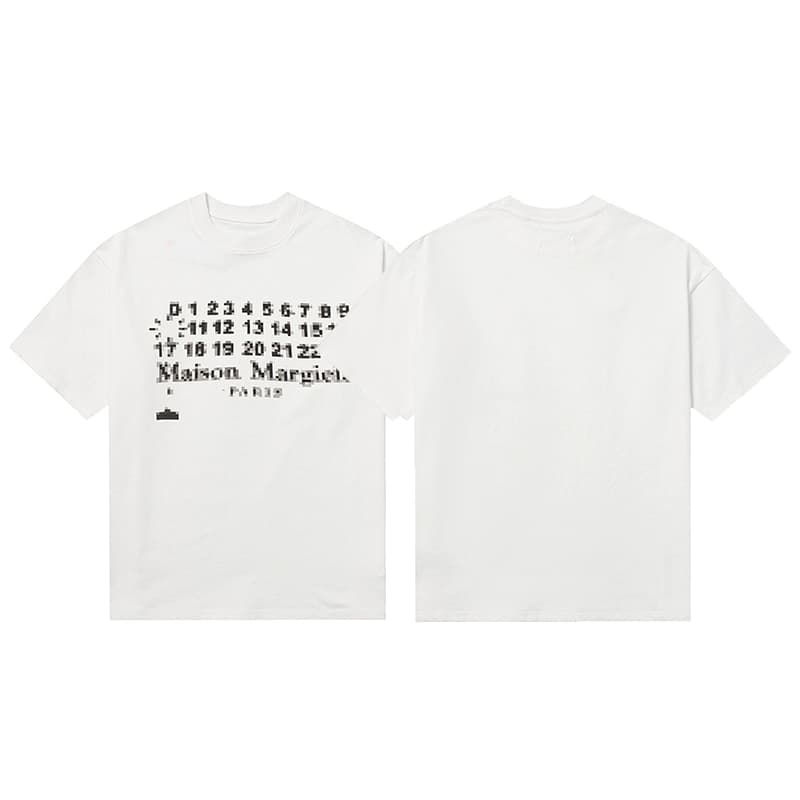 VLONE FOG Margiela style T-shirt Magila short sleeve MM6 inverted logo digital garbled men and women - KakoBuy Spreadsheet