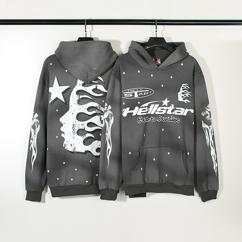 European and American trendy high street ins same retro old mud print hooded sweatshirt trendy men and women autumn and winter plus velvet hoodie