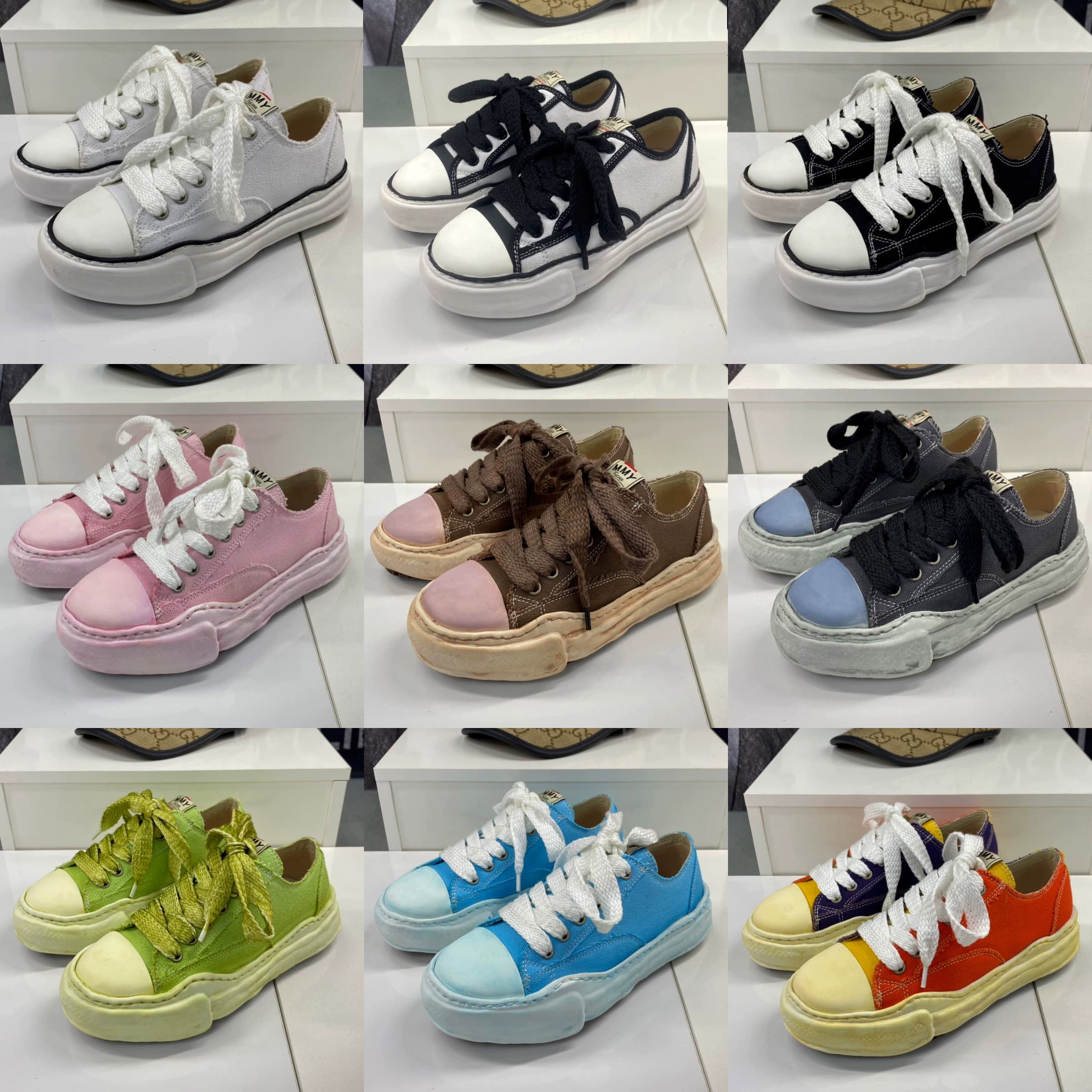 MMY Sanyuan canvas shoes women's flat shoes Kangyu color matching couple shoes thick bottom retro Japanese style trendy shoes men - KakoBuy Spreadsheet