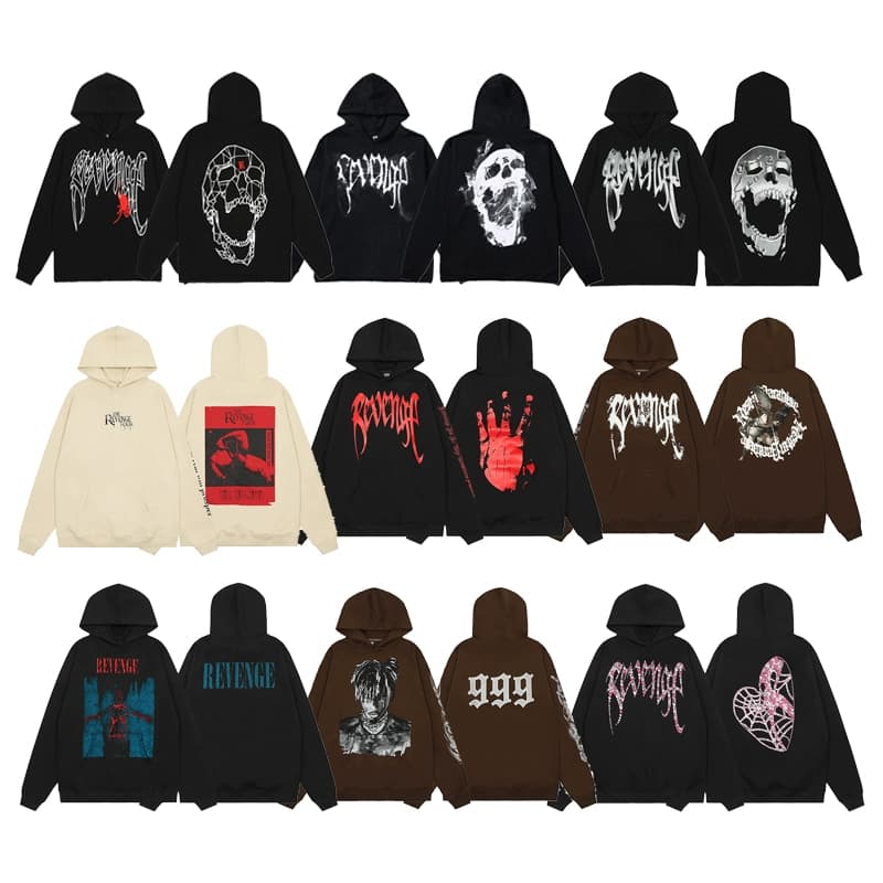 REVENGE风格BLACK美式高街HOODIE帽衫骷髅头LOGO连帽卫衣XXX同款 - KakoBuy Spreadsheet