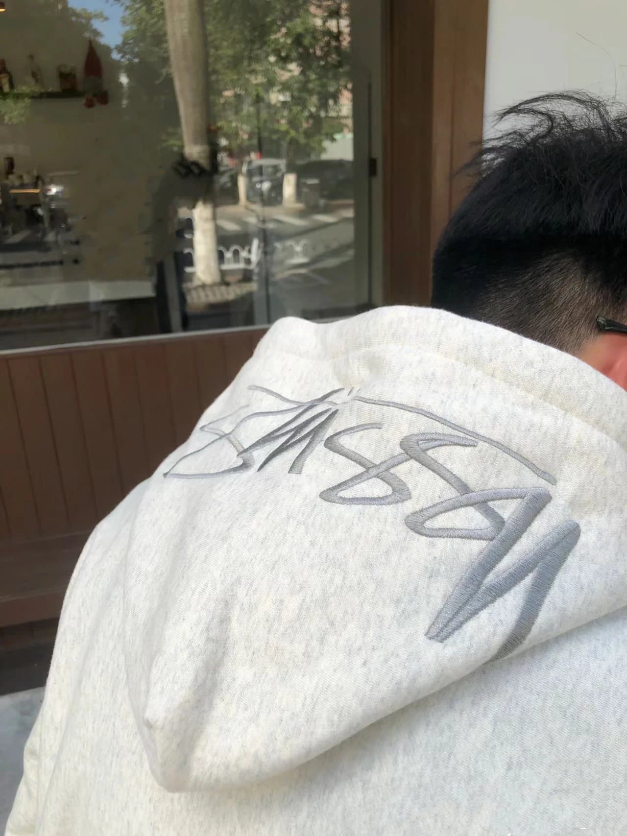 Cotton Terry Sweater Hat with Cursive Embroidery STU Men and Women Couples BACK APPLIQUE HOODIE Embroidered Terry Sweater Hoodie - KakoBuy Spreadsheet
