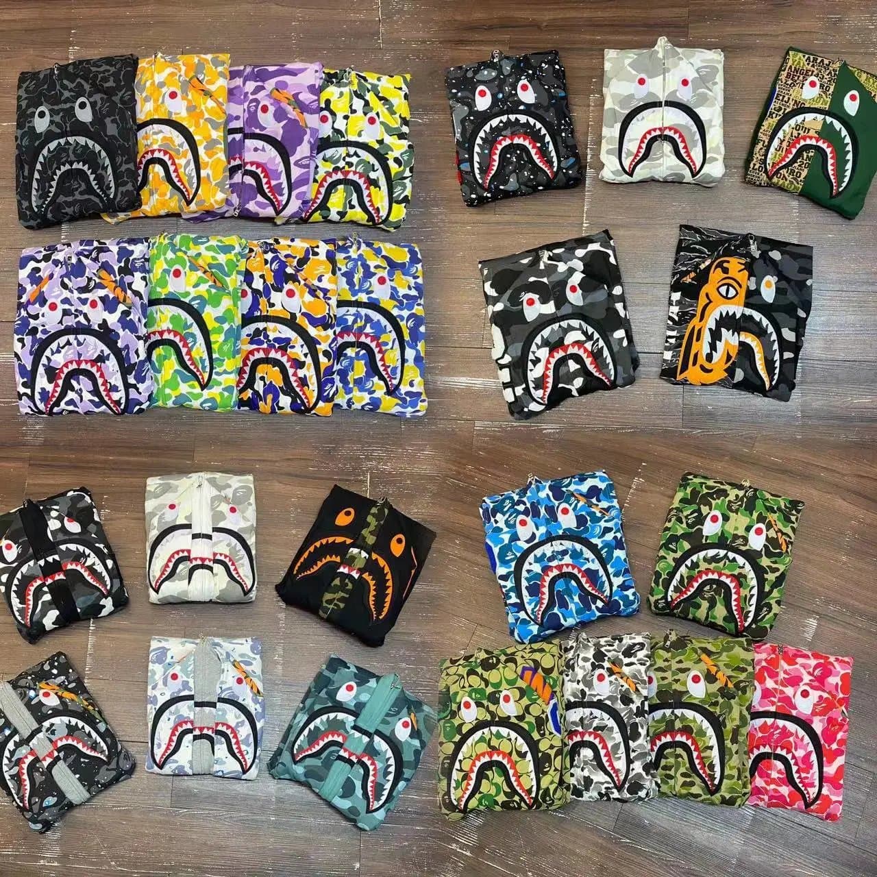 Bape-Style Shark Full-Zip Hoodie
