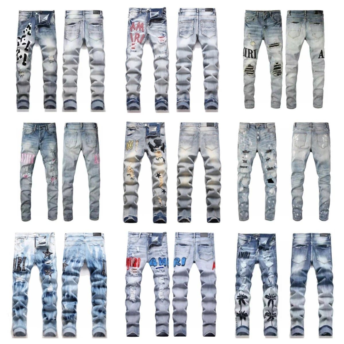 AM-Style Patch Denim Jeans