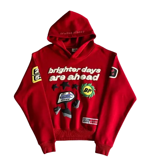 Broken Planet Hoodie Red Future