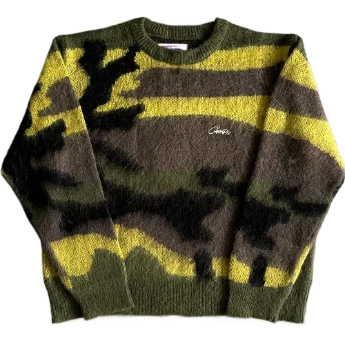 corteiz crewneck Mohair Camo Knitted